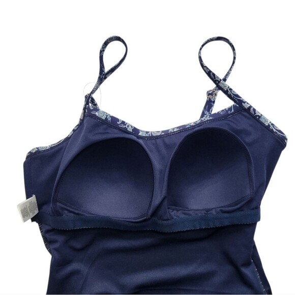 NEW! Carole Hochman Women's Swimsuit Tie Waist Paisley Blue White UPF 50+ Medium - Picture 6 of 12